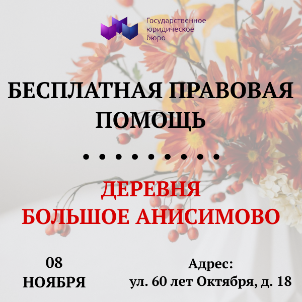 08 ноября 2023 года - приём граждан в деревне Большое Анисимово